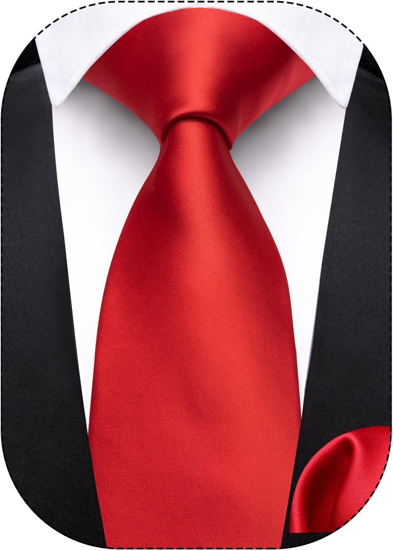 Barry.Wang Store Ties for Boys 47.2" Self-Necktie Kids and Pocket Square Set Teenager Uniform Graduation Performance Age 6-15 - Image 1